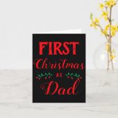 First Christmas As Dad Family Matching Red Text Karte (Gelbe Blume)