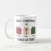First Christmas as Family of Three Gift Kaffeetasse (Links)