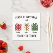 First Christmas as Family of Three Gift Serviette (Beispiel)