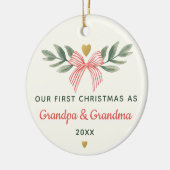 First Christmas As Grandma Grandpa Baby Photo Name Keramik Ornament (Links)