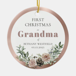 First Christmas as Grandma Photo Keepsake Keramik Ornament