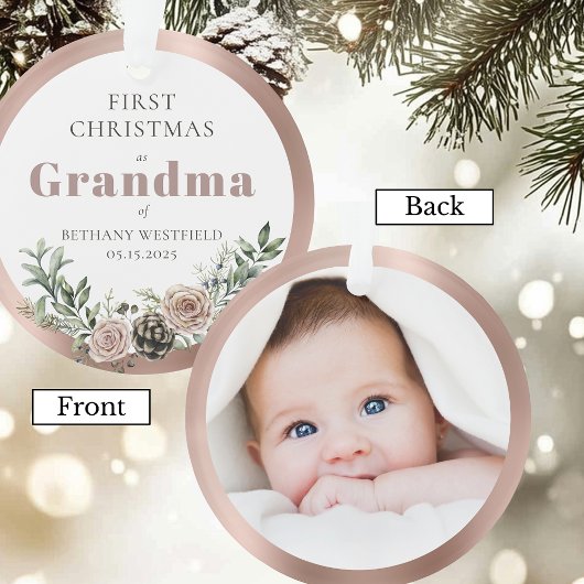 First Christmas as Grandma Photo Keepsake Ornament