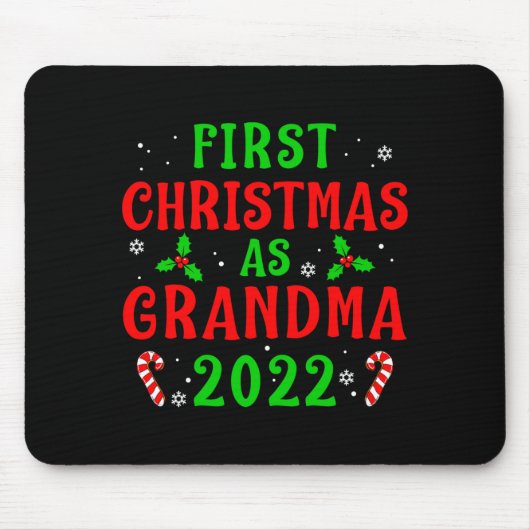 First Christmas As Grandma Xmas Grandmother New Gr Mousepad (Vorne)