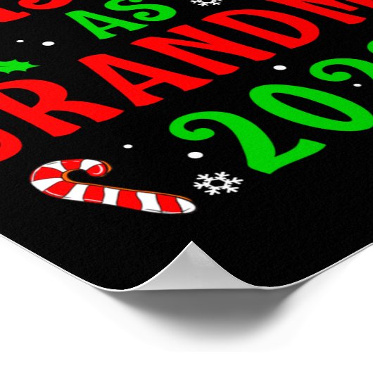First Christmas As Grandma Xmas Grandmother New Gr Poster (Ecke)