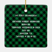 First Christmas as Grandpa Baby Photo Plaid Keramikornament (Rückseite)