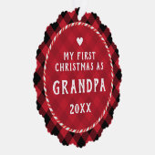 First Christmas as Grandpa Photo Keepsake  Ornament Karte (Rechts)