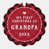 First Christmas as Grandpa Photo Keepsake  Ornament Karte (Vorderseite)