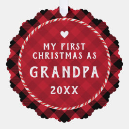 First Christmas as Grandpa Photo Keepsake Ornament Karte