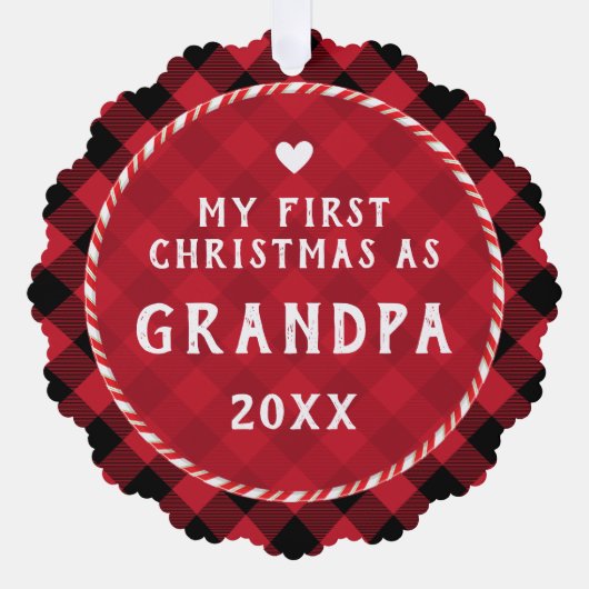 First Christmas as Grandpa Photo Keepsake  Ornament Karte (Vorderseite)