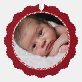 First Christmas as Grandpa Photo Keepsake Ornament Karte (Rückseite)