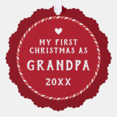 First Christmas as Grandpa Photo Keepsake Ornament Karte (Vorderseite)