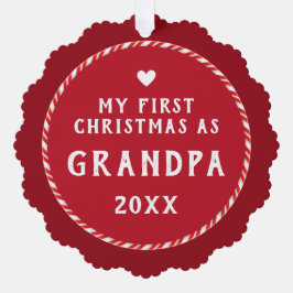 First Christmas as Grandpa Photo Keepsake Ornament Karte