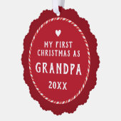 First Christmas as Grandpa Photo Keepsake  Ornament Karte (Links)