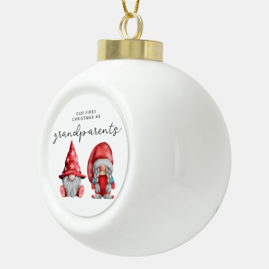 First Christmas as Grandparents Christmas family Keramik Kugel-Ornament (Rechts)