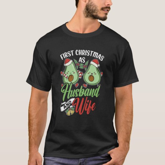 First Christmas As Husband And Wife Couple Married T-Shirt (Vorderseite)