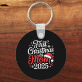 First Christmas As Mom 2025 Family Matching New Mo Schlüsselanhänger (Vorderseite)