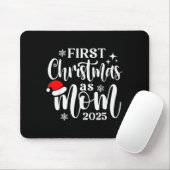 First Christmas As Mom 2025 Snowflake Xmas Family  Mousepad (Mit Mouse)