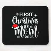 First Christmas As Mom 2025 Snowflake Xmas Family  Mousepad (Vorne)