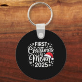 First Christmas As Mom 2025 Snowflake Xmas Family  Schlüsselanhänger (Vorderseite)