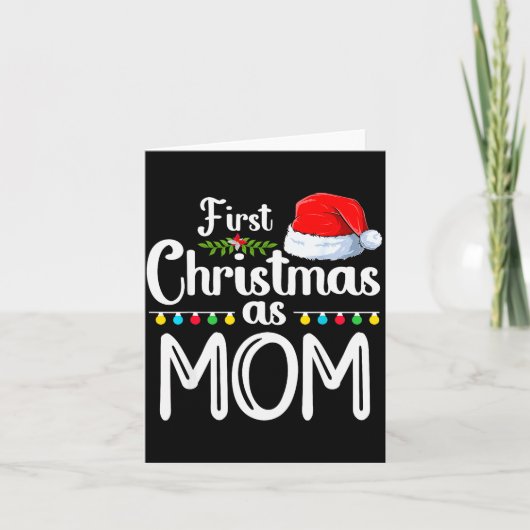 First Christmas As Mom New Mom 1st Christmas Xmas Karte (Vorderseite)