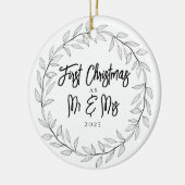 First Christmas as Mr & Mrs Photo Keepsake Keramik Ornament (Links)
