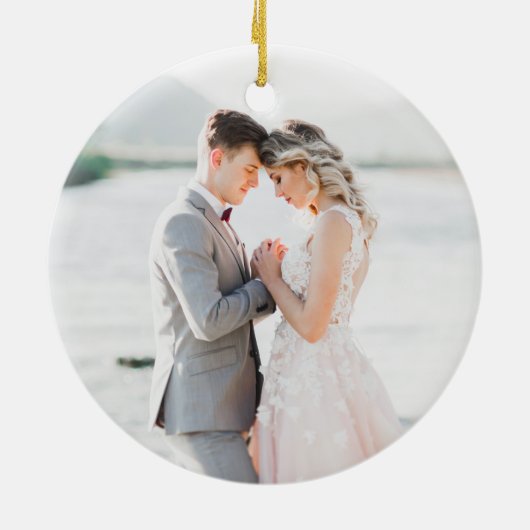 First Christmas as Mr & Mrs Photo Keepsake Keramik Ornament (Hinten)