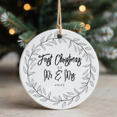 First Christmas as Mr & Mrs Photo Keepsake Keramik Ornament