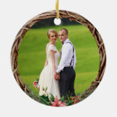 First Christmas as Mr & Mrs Western Cowboy Cowgirl Keramik Ornament (Hinten)