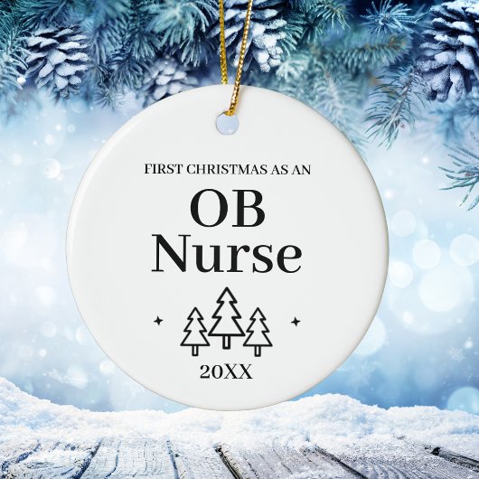First Christmas as OB Nurse – New Job Keramik Ornament