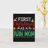 First Christmas As Twin Mom Family Matching New Tw Karte (Gelbe Blume)