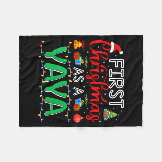 First Christmas As Yaya Family Matching New Yaya  Fleecedecke (Vorderseite (Horizontal))