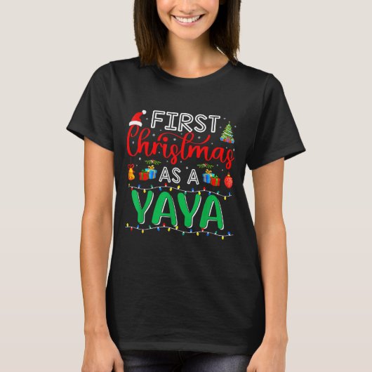 First Christmas As Yaya Family Matching New Yaya T-Shirt (Vorderseite)
