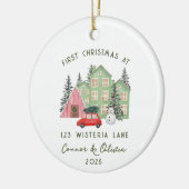 First Christmas at New Home Personalized Address Keramik Ornament (Links)