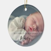 First Christmas Baby Birth Stats Foto Keramik Ornament (Links)