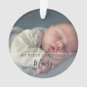 First Christmas Baby Birth Stats Foto Ornament (Vorderseite)
