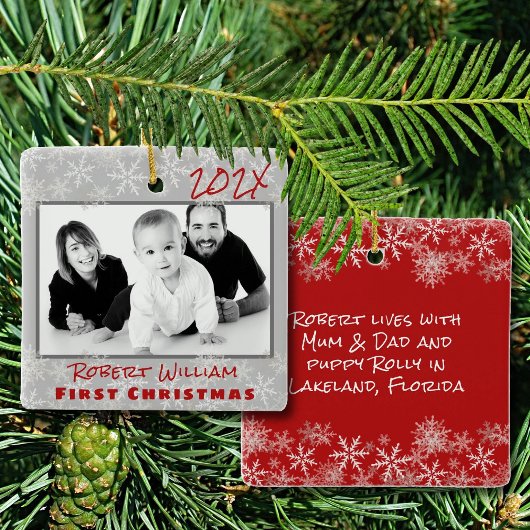 First Christmas Baby Boy Double Sided Ornament