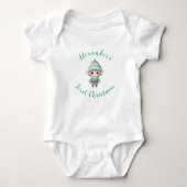 First Christmas Baby Boy Elf Personalisiert Baby Strampler (Vorderseite)