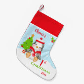 First Christmas Baby Boy Penguin Kleiner Weihnachtsstrumpf (Vorderansicht (hängend))