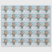 First Christmas Baby Boy Personalisiertes Foto 202 Geschenkpapier (Flach)