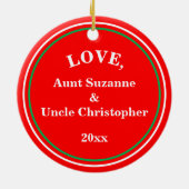 First Christmas Baby Boy Red Green Blue Keramik Ornament (Hinten)