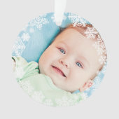 First Christmas Baby Boy Snowflake Frame Foto Ornament (Vorderseite)