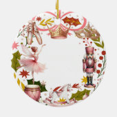 First Christmas Baby coquette Girl pink Keramik Ornament (Hinten)