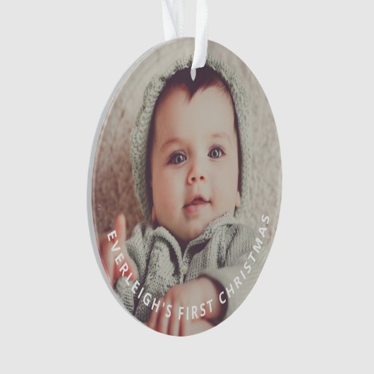 First Christmas Baby Foto Acrylic Ornament (Vorderseite)