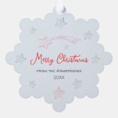 First Christmas Baby Foto Glitzer Keepake Ornament Karte (Rückseite)