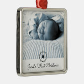 First Christmas Baby Foto Keepake Ornament Aus Metall (Rechts)
