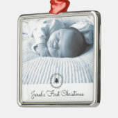 First Christmas Baby Foto Keepake Ornament Aus Metall (Links)