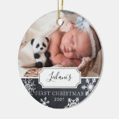 First Christmas Baby Foto Keramik Ornament (Links)