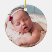 First Christmas Baby Foto Keramik Ornament (Hinten)