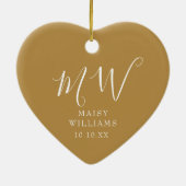 First Christmas Baby Foto Monogram Keramik Orname Keramik Ornament (Hinten)