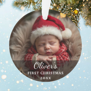 First Christmas Baby Foto Name Ornament